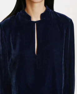 Outlet BLOUSE AISU EN VELOURS MÉLANGE DE SOIE LISSE - Femme Chemises Et Blouses