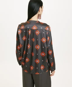 Outlet BLOUSE ATLANTA EN SATIN STRETCH IMPRIMÉ - Femme Chemises Et Blouses