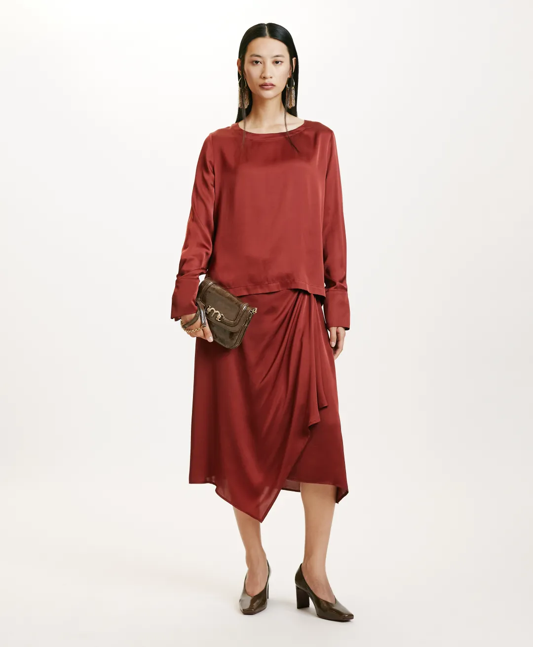 Clearance BLOUSE KENTA EN SOIE LAVÉE - MOÛT DE RAISIN Femme Chemises Et Blouses