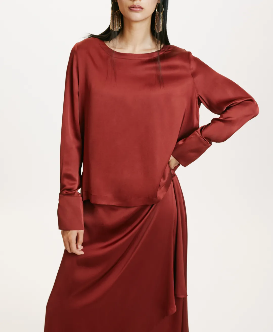 Clearance BLOUSE KENTA EN SOIE LAVÉE - MOÛT DE RAISIN Femme Chemises Et Blouses