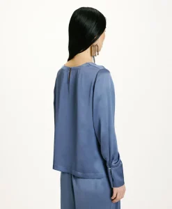 Online BLOUSE KENTA EN SOIE LAVÉE - PAPIER SUCRE Femme Chemises Et Blouses