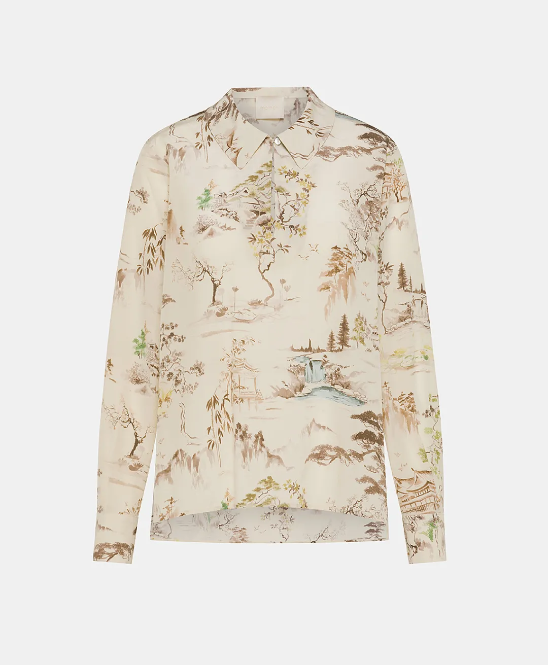 Discount BLOUSE SACHI EN CRÊPE DE CHINE IMPRIMÉ - CRÈME/TABAC Femme Chemises Et Blouses