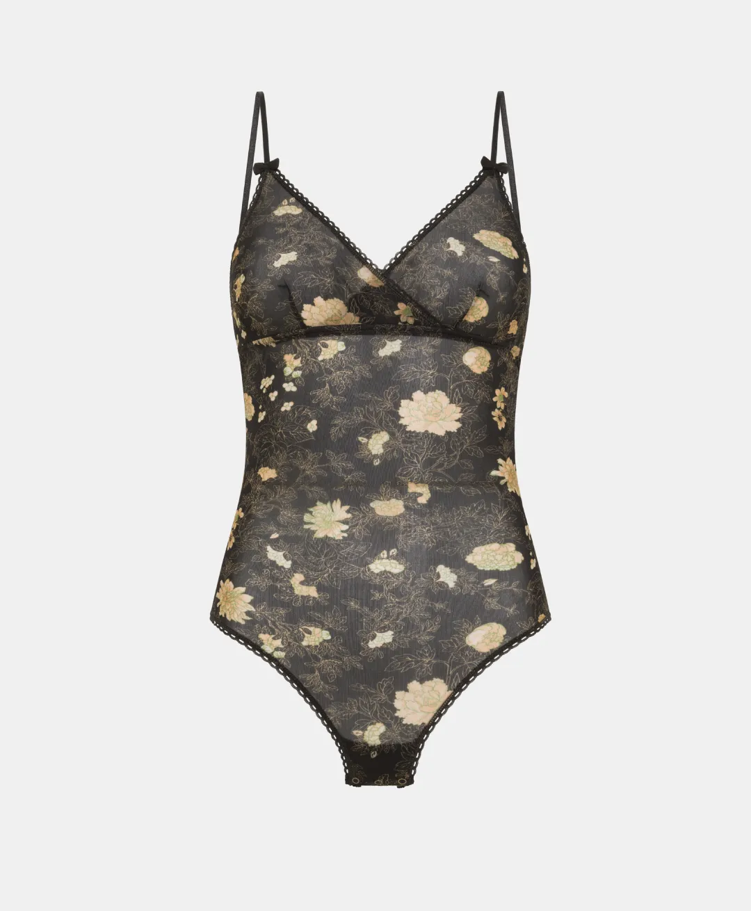 Outlet BODY TORE EN NYLON IMPRIMÉ - NOIR/ROSE POUDRÉ Femme Bodys Et Nuisettes