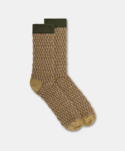 Outlet CHAUSSETTES BENRI EN CHAUSSETTE JACQUARD - VERT MULTICOLORE Femme Chaussettes