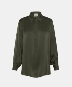 Outlet CHEMISIER AKEMI EN SOIE SANDWASHED UNIE - Femme Chemises Et Blouses