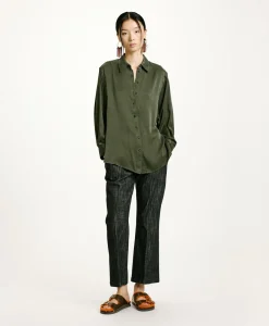 Outlet CHEMISIER AKEMI EN SOIE SANDWASHED UNIE - Femme Chemises Et Blouses