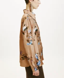 Hot CHEMISIER ARLES EN SERGÉ DE SOIE IMPRIMÉ - Femme Chemises Et Blouses