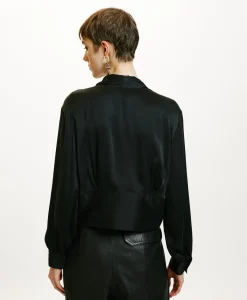 Clearance CHEMISIER AYUMI EN SOIE SANDWASHED UNIE - Femme Chemises Et Blouses