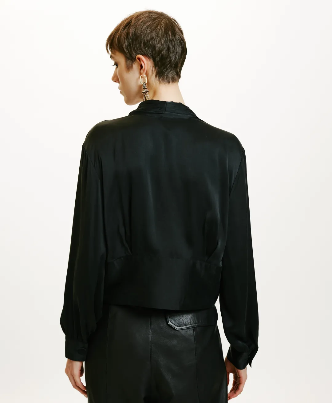 Clearance CHEMISIER AYUMI EN SOIE SANDWASHED UNIE - Femme Chemises Et Blouses