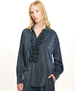 New CHEMISIER BILANCIA EN JERSEY LUREX - Femme Chemises Et Blouses