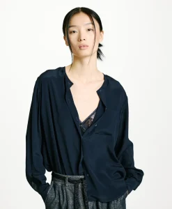 Best CHEMISIER DARUMA EN ACÉTATE/SOIE UNI - Femme Chemises Et Blouses