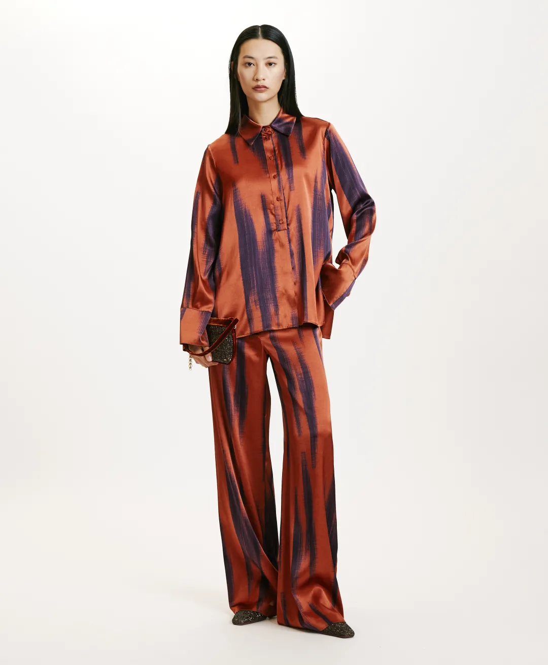 Sale CHEMISIER HAKINARI EN SATIN STRETCH IMPRIMÉ - Femme Chemises Et Blouses