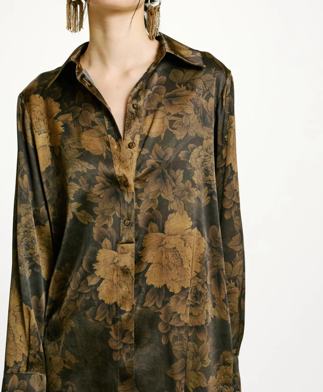 Hot CHEMISIER HAKINARI EN SATIN STRETCH IMPRIMÉ - Femme Chemises Et Blouses