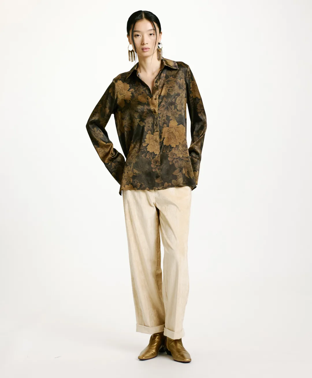 Hot CHEMISIER HAKINARI EN SATIN STRETCH IMPRIMÉ - Femme Chemises Et Blouses