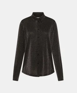 Best CHEMISIER MEUDON EN JERSEY LUREX - GRIS CHARBON Femme Chemises Et Blouses