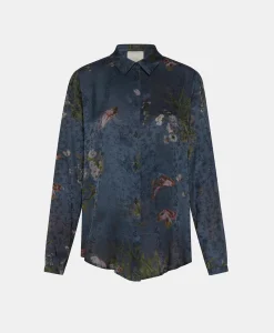 Best CHEMISIER MEUDON EN VISCOSE JACQUARD IMPRIMÉE - MULTICOLORE GRIS POUSSIÉREUX Femme Chemises Et Blouses