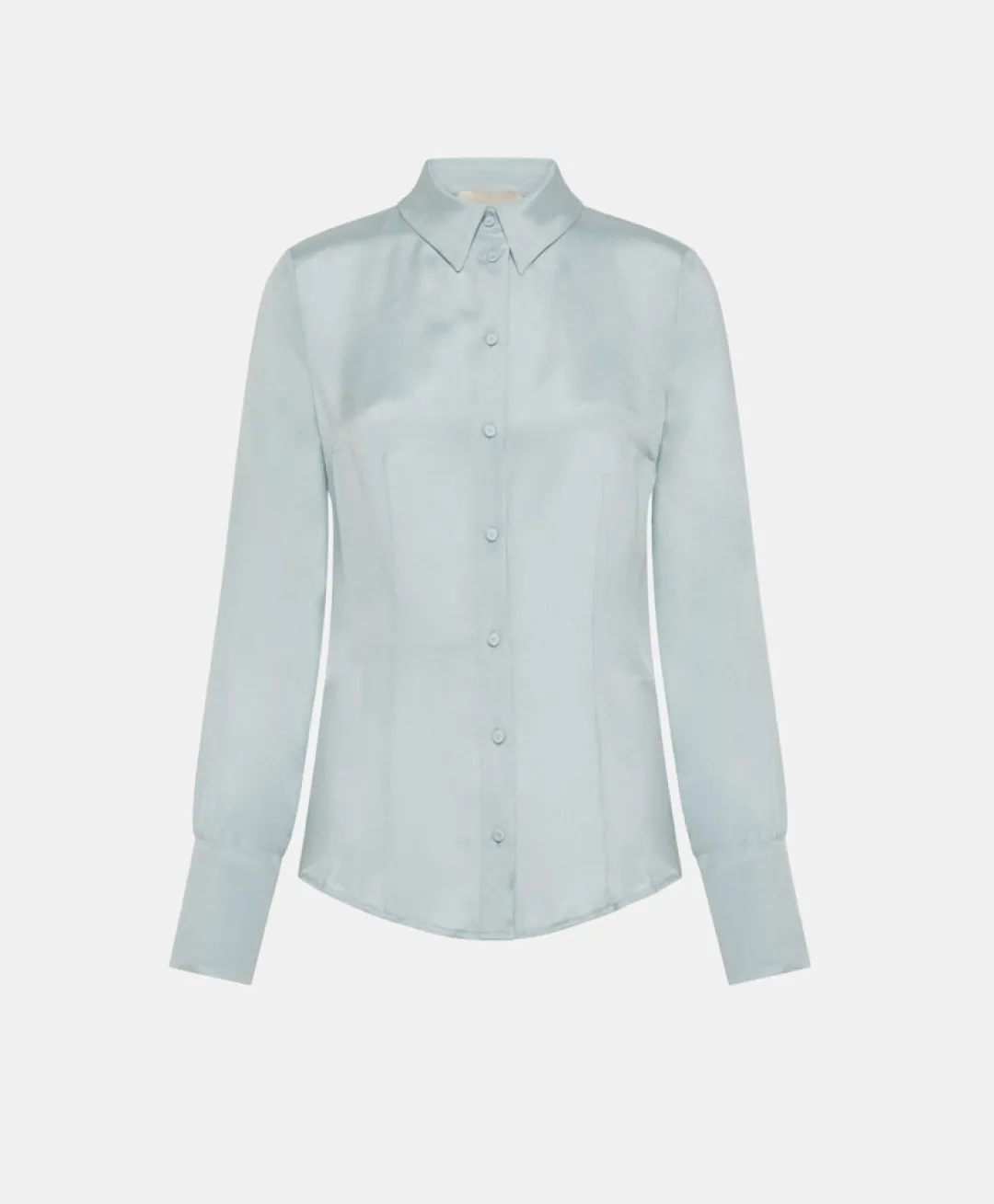 Best CHEMISIER ORIGA EN MÉLANGE DE SOIE CRÊPE - VERT D'EAU Femme Chemises Et Blouses