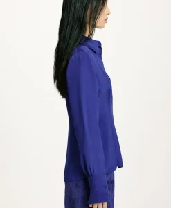 New CHEMISIER ORIGA EN MÉLANGE DE SOIE CRÊPE - Femme Chemises Et Blouses