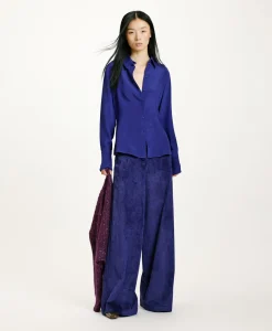 New CHEMISIER ORIGA EN MÉLANGE DE SOIE CRÊPE - Femme Chemises Et Blouses
