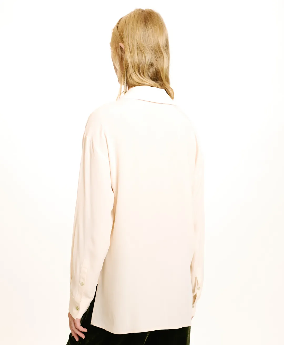 Hot CHEMISIER SAYONARA EN ACÉTATE/SOIE UNI - CRÈME Femme Chemises Et Blouses