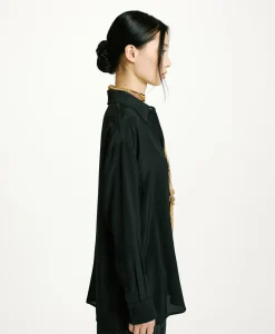 Hot CHEMISIER SAYONARA EN ACÉTATE/SOIE UNI - Femme Chemises Et Blouses