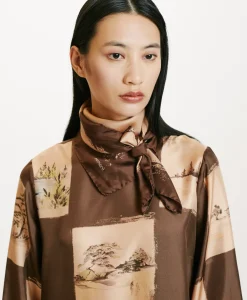 Best FOULARD NIPPONIA EN SOIE - MULTICOLORE CACAO Femme Écharpes