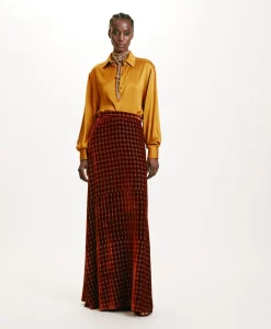 Outlet JUPE DORESU EN VELOURS MÉLANGE DE SOIE MATELASSÉ - Femme Jupes Et Shorts