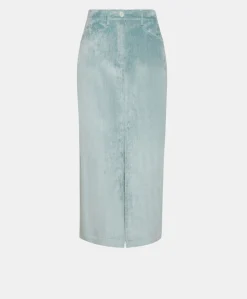 Discount JUPE OKAWA EN VELOURS CÔTELÉ STRETCH - VERT D'EAU Femme Jupes Et Shorts