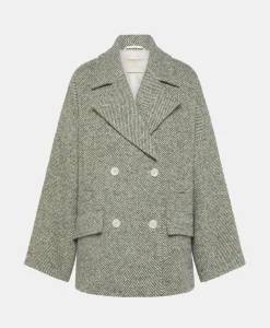Best MANTEAU ICHIKA BIS EN CHEVRON BICOLORE - CÉRULÉEN MULTICOLORE Femme Manteaux