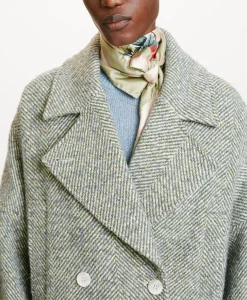 Best MANTEAU ICHIKA BIS EN CHEVRON BICOLORE - CÉRULÉEN MULTICOLORE Femme Manteaux