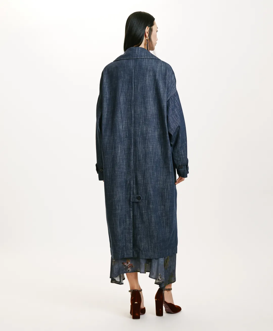 Online MANTEAU JUNKO EN DENIM COULEUR FERME - BLEU JEAN Femme Manteaux
