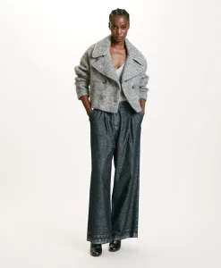 Outlet MANTEAU KENPI EN PANNE LAINE ALPAGA EN GAZE - Femme Manteaux