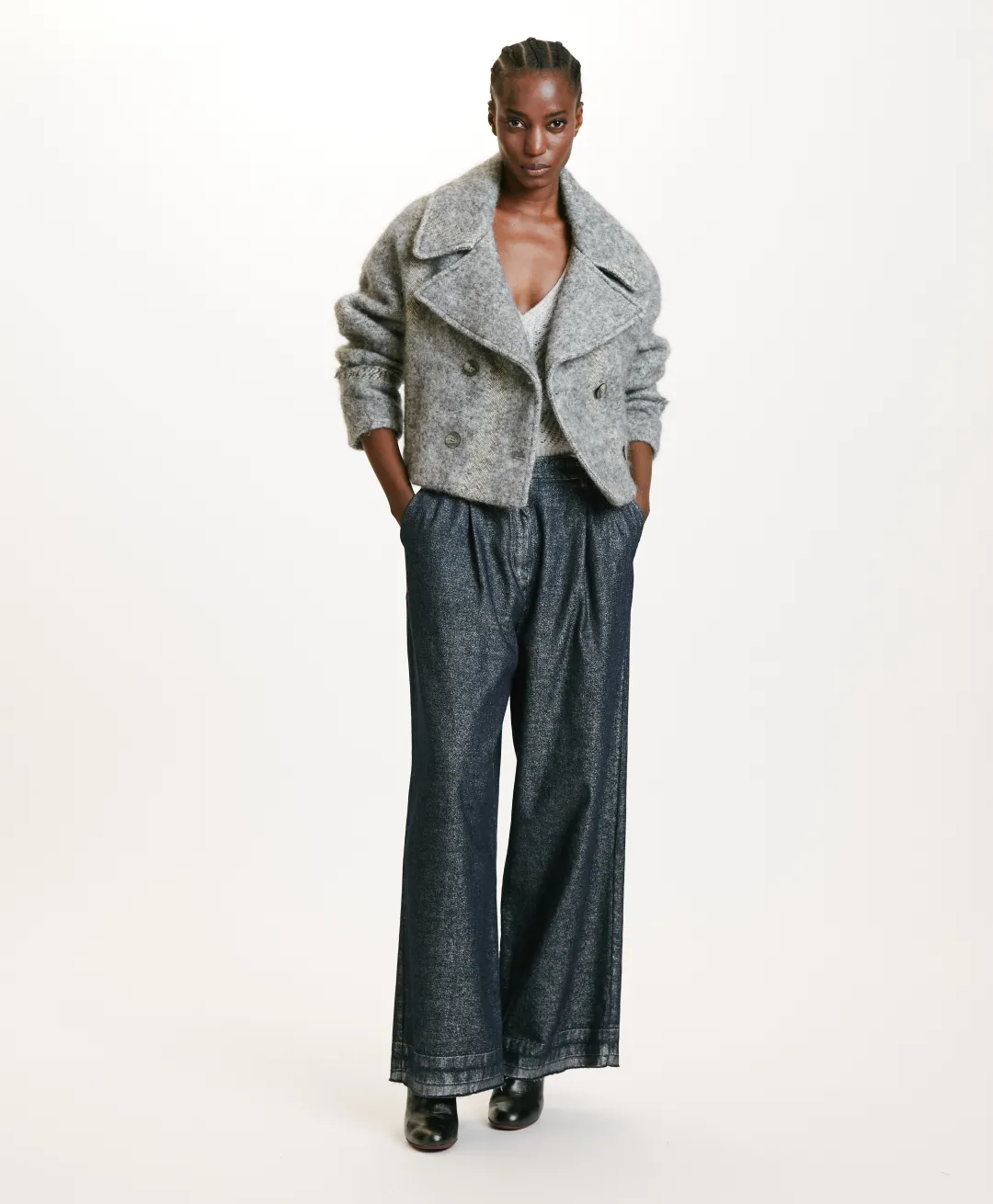 Outlet MANTEAU KENPI EN PANNE LAINE ALPAGA EN GAZE - Femme Manteaux