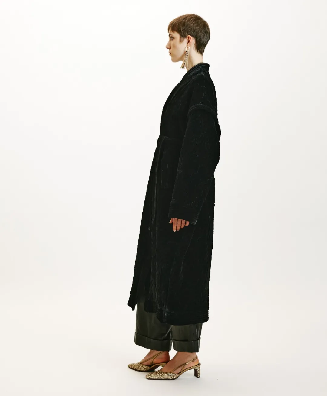 New MANTEAU KISO EN VELOURS MÉLANGE DE SOIE MATELASSÉ - Femme Manteaux