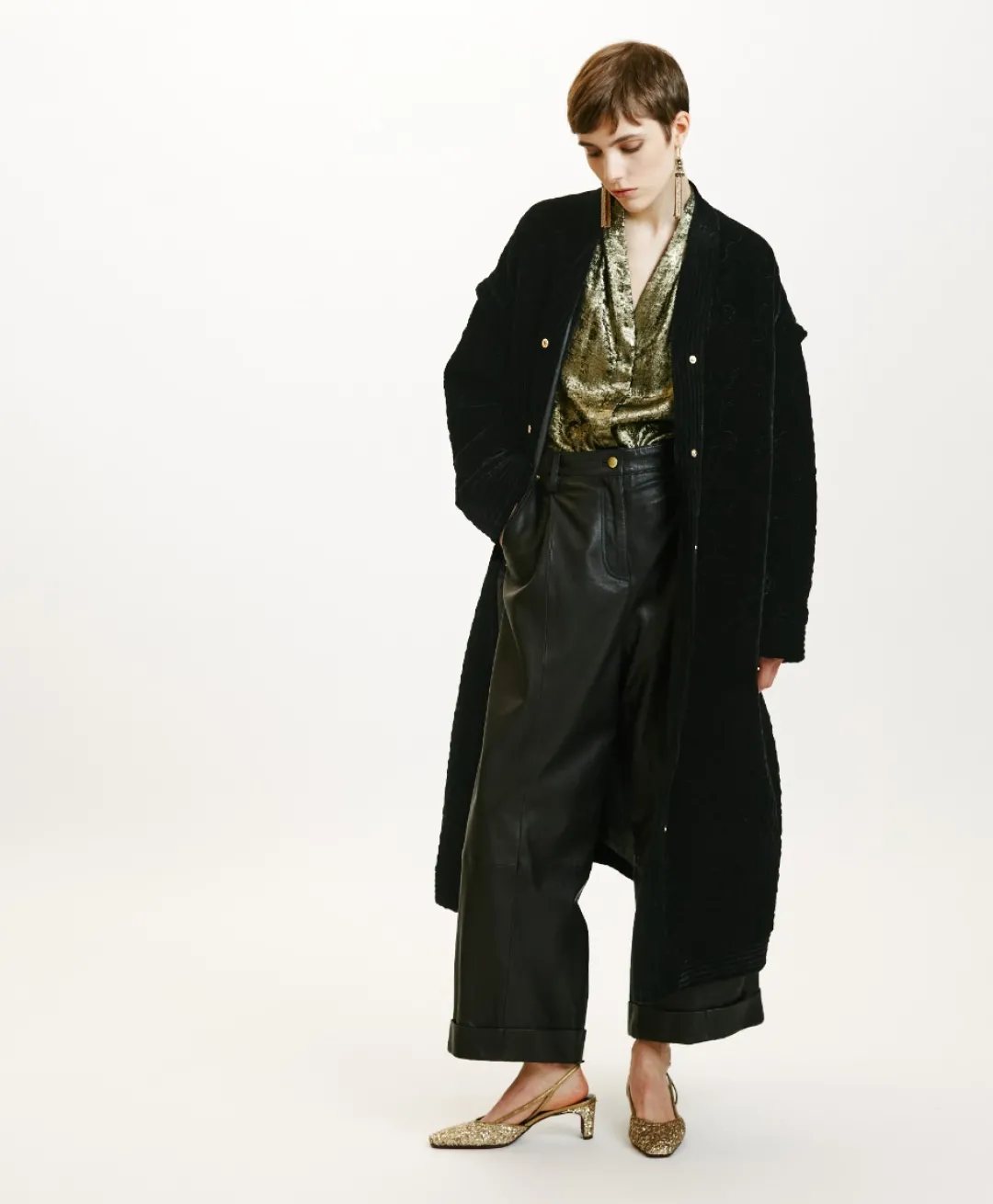 New MANTEAU KISO EN VELOURS MÉLANGE DE SOIE MATELASSÉ - Femme Manteaux