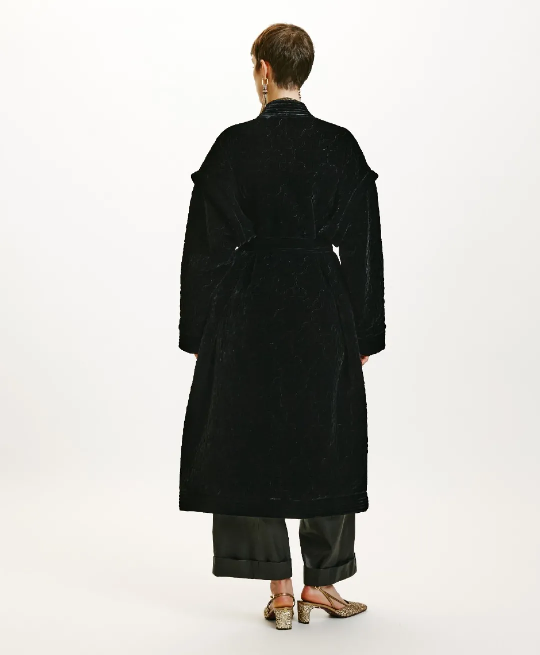 New MANTEAU KISO EN VELOURS MÉLANGE DE SOIE MATELASSÉ - Femme Manteaux