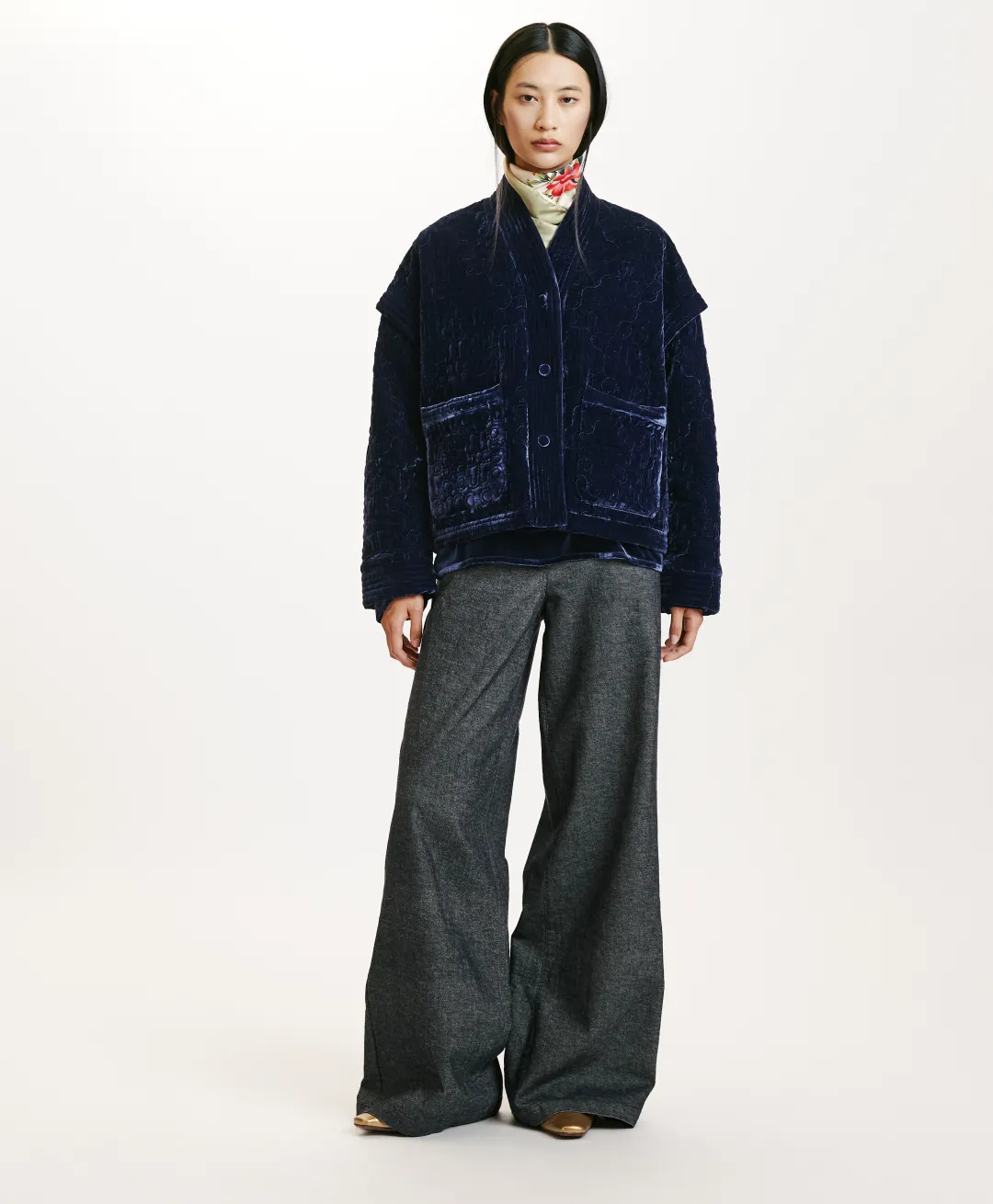New MANTEAU KUMA EN VELOURS MÉLANGE DE SOIE MATELASSÉ - Femme Manteaux