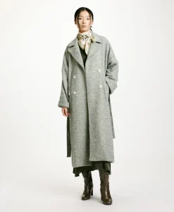 New MANTEAU SAYURI EN CHEVRON BICOLORE - CÉRULÉEN MULTICOLORE Femme Manteaux
