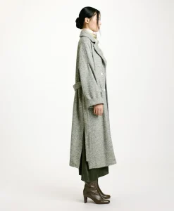 New MANTEAU SAYURI EN CHEVRON BICOLORE - CÉRULÉEN MULTICOLORE Femme Manteaux