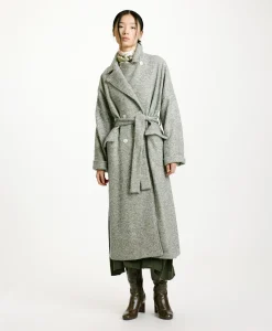 New MANTEAU SAYURI EN CHEVRON BICOLORE - CÉRULÉEN MULTICOLORE Femme Manteaux
