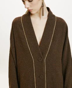 Hot MANTEAU TARA EN PIED-DE-POULE SEERSUCKER - CACAO MULTICOLORE Femme Manteaux