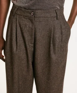 Clearance PANTALON ADAM EN CHEVRON MÉLANGE LAINE BICOLORE - Femme Pantalons