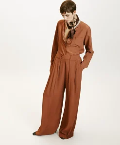 Discount PANTALON ASPEN EN ACÉTATE/SOIE UNI - Femme Costumes