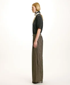 Clearance PANTALON ASPEN EN JERSEY LUREX - MULTICOLORE CUIVRE Femme Pantalons