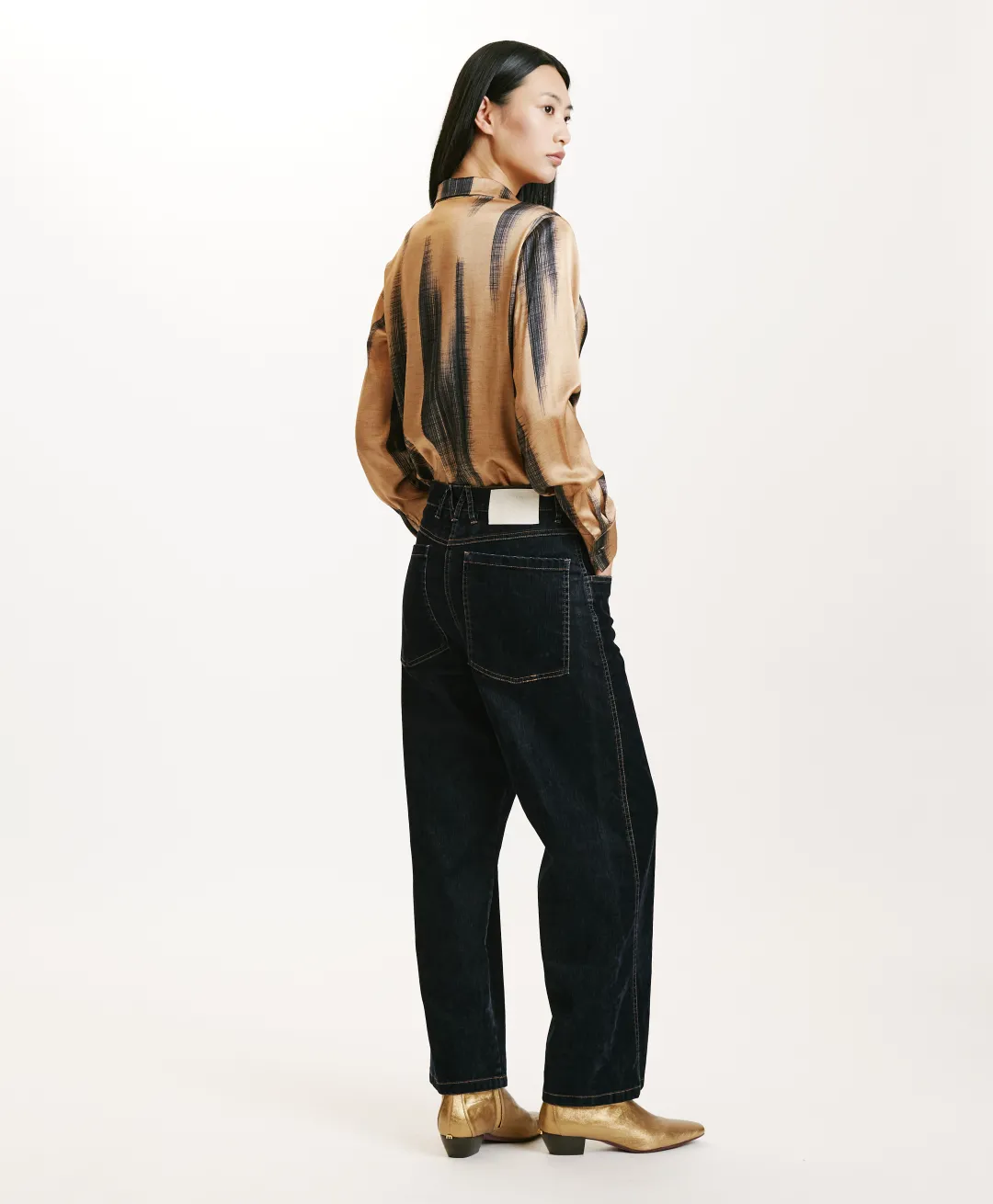 New PANTALON AZUKI EN DENIM FLOCK - Femme Pantalons