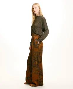 Discount PANTALON DAIKI EN VISCOSE JACQUARD IMPRIMÉE - Femme Pantalons
