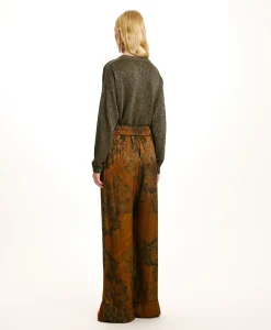 Discount PANTALON DAIKI EN VISCOSE JACQUARD IMPRIMÉE - Femme Pantalons