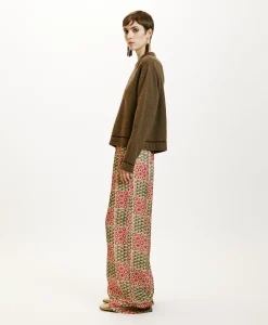 Sale PANTALON DAIKI EN VISCOSE JACQUARD IMPRIMÉE - Femme Pantalons
