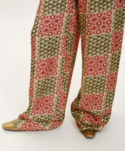 Sale PANTALON DAIKI EN VISCOSE JACQUARD IMPRIMÉE - Femme Pantalons