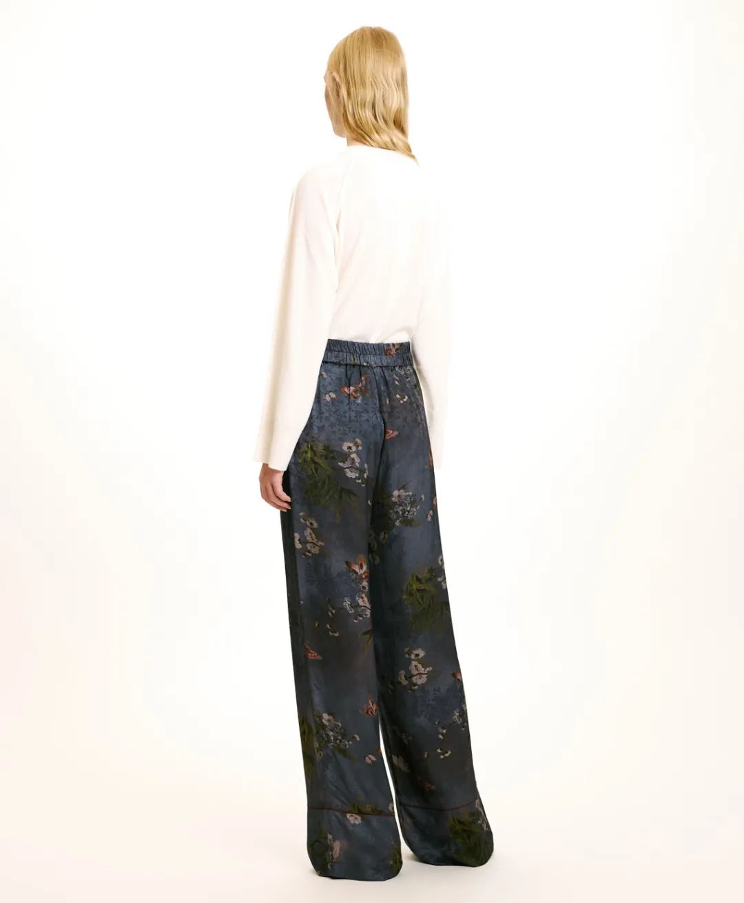 Best PANTALON DAIKI EN VISCOSE JACQUARD IMPRIMÉE - MULTICOLORE GRIS POUSSIÉREUX Femme Pantalons
